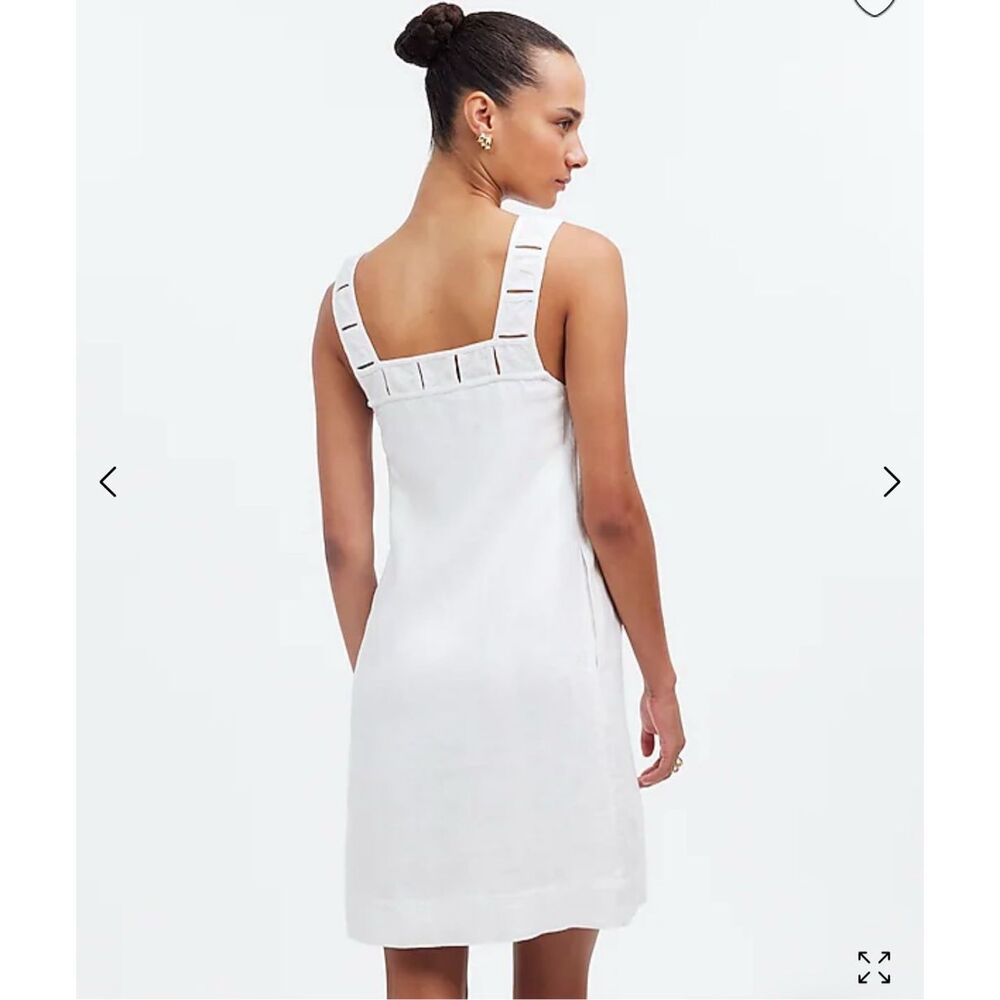 $108 Madewell Embroidered Tank Mini Dress in Linen size 14 m2